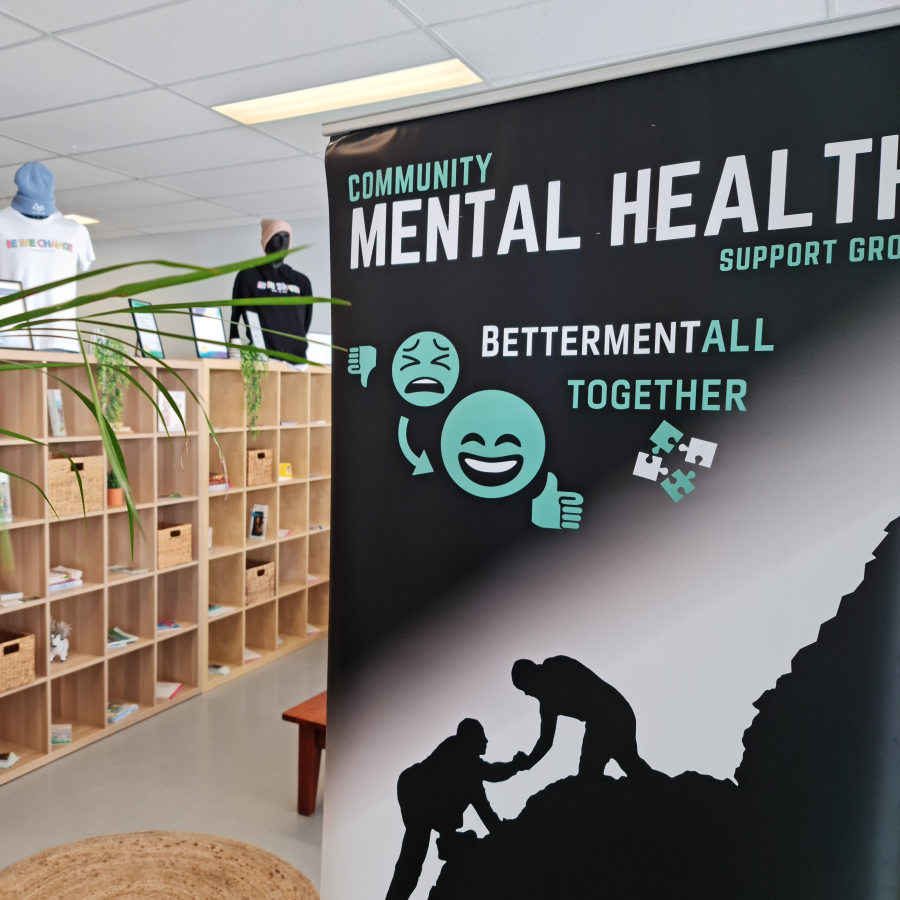 Picture of Bettermentall poster in room for meeting